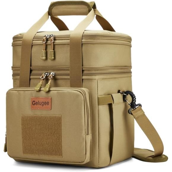 Tactical Lunch Box for Men Insulated Waterproof Lunch Bag Lunchbox 15L Khaki